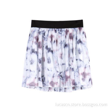 Women's Printed Mini Skirt Chiffon Summer A-Line Skirt